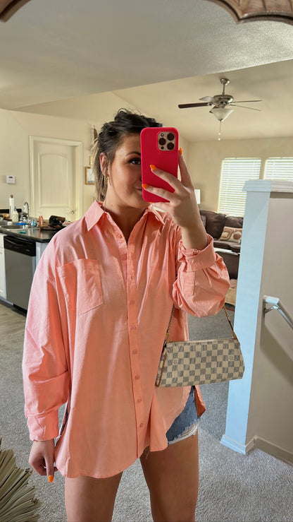 Peachy Keen Button Down